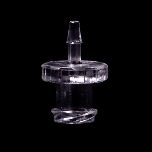 Hun luer lock til 1/16" (1.6mm) slange adapter klar polycarbonat. Autoklaverbar