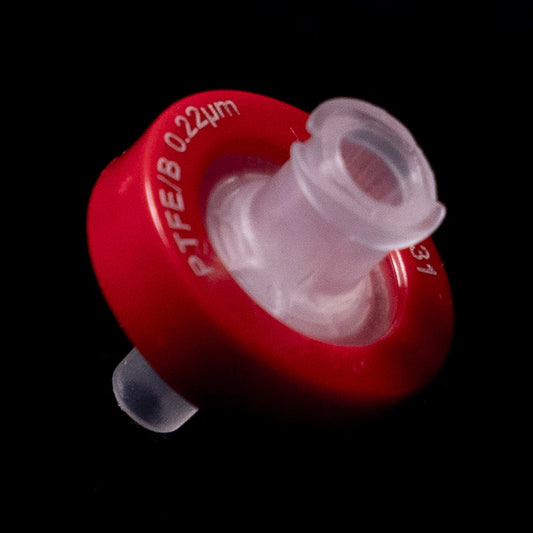 13mm. 0.22μm hydrofobe PTFE sprøjtefilter ikke steril. Autoklaverbar.